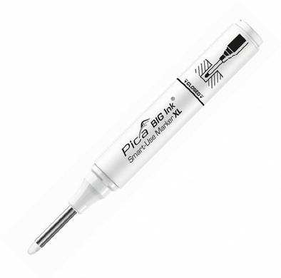 Маркер фірмовий із довгим носиком Pica BIG Ink Smart-Use Marker XL, білий