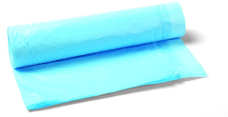 Мешок для мусора с застежкой, голубой, 70х100см, 110л, 30МК. 10 шт / рул / Sato