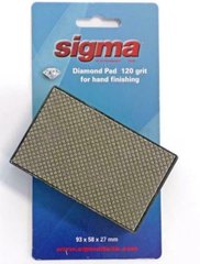 Губка Sigma з алмазним напиленням для полірування країв плитки 90х55, зерно 120
