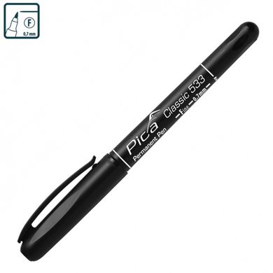 Маркер черный перманентный Pica Classic Permanent Pen Fine 0.7mm, black